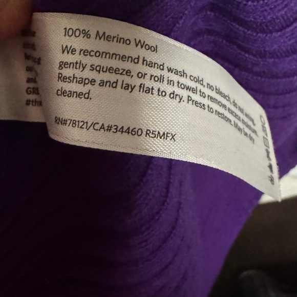 Eileen Fisher System Womens Cardigan Sz XS Purple Merino Wool Ribbed Knit Open - Picture 3 of 3